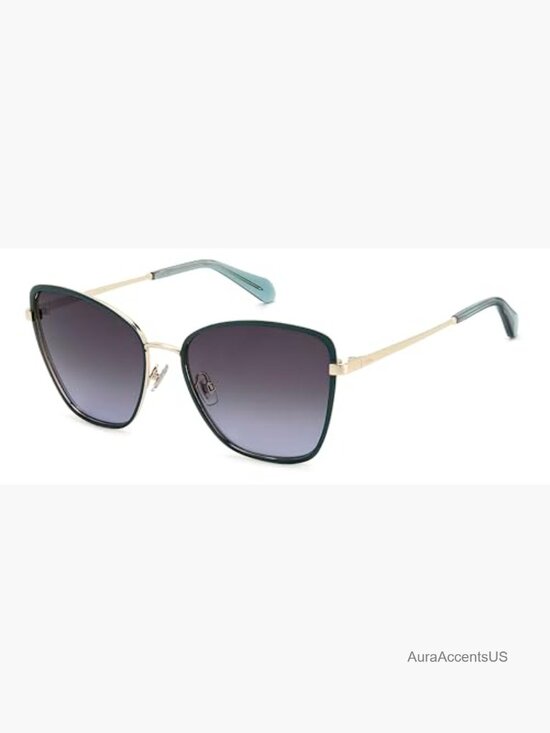 Cat Eye Metal Sunglasses with Rectangular Polycarbonate Lenses main image 4